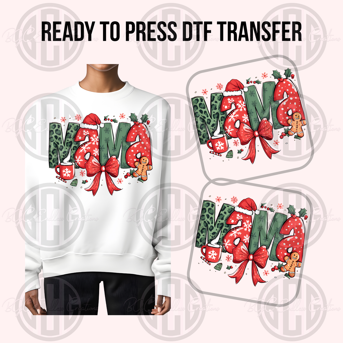 RED BOW MAMA DTF TRANSFER