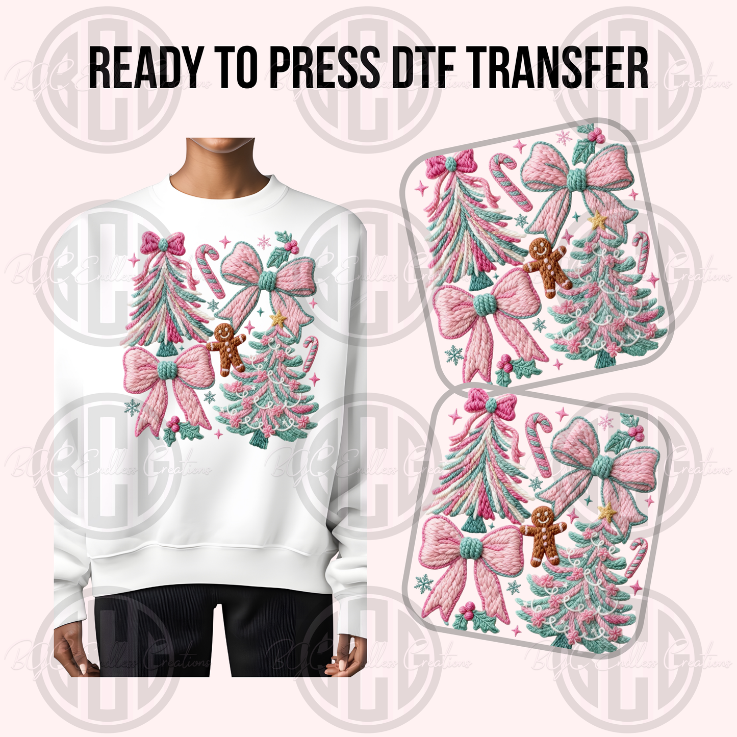 PINK COQUETTE CHRISTMAS DTF TRANSFER