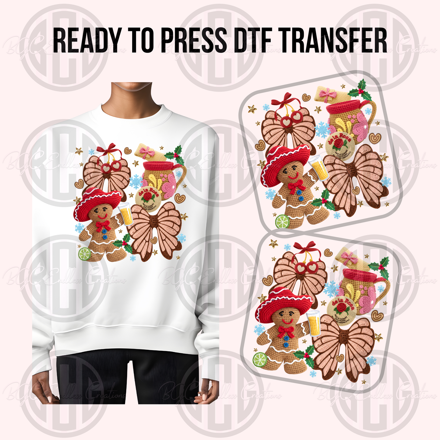 COQUETTE FAUX YARN NAVIDAD DTF TRANSFER