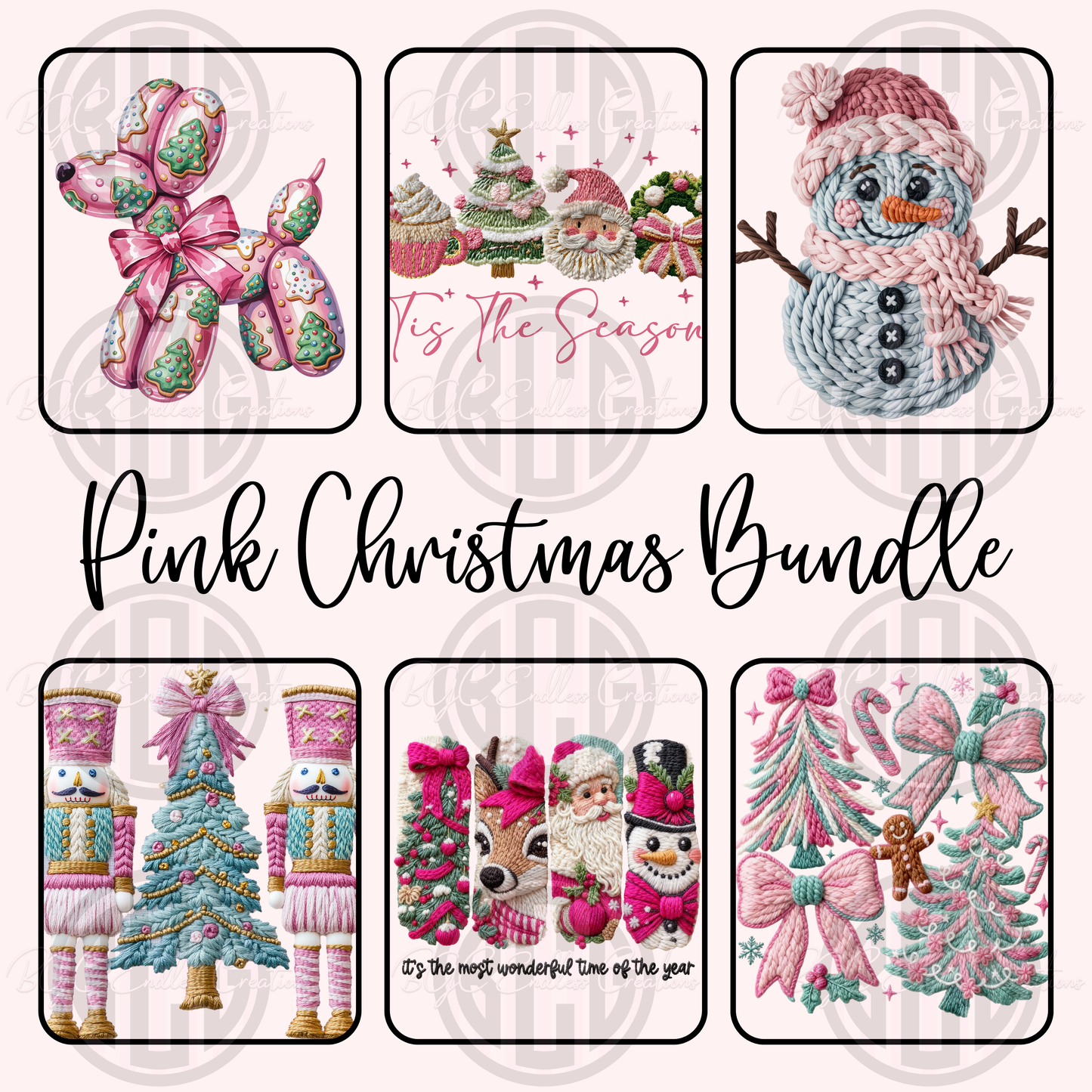 PINK CHRISTMAS DTF BUNDLE