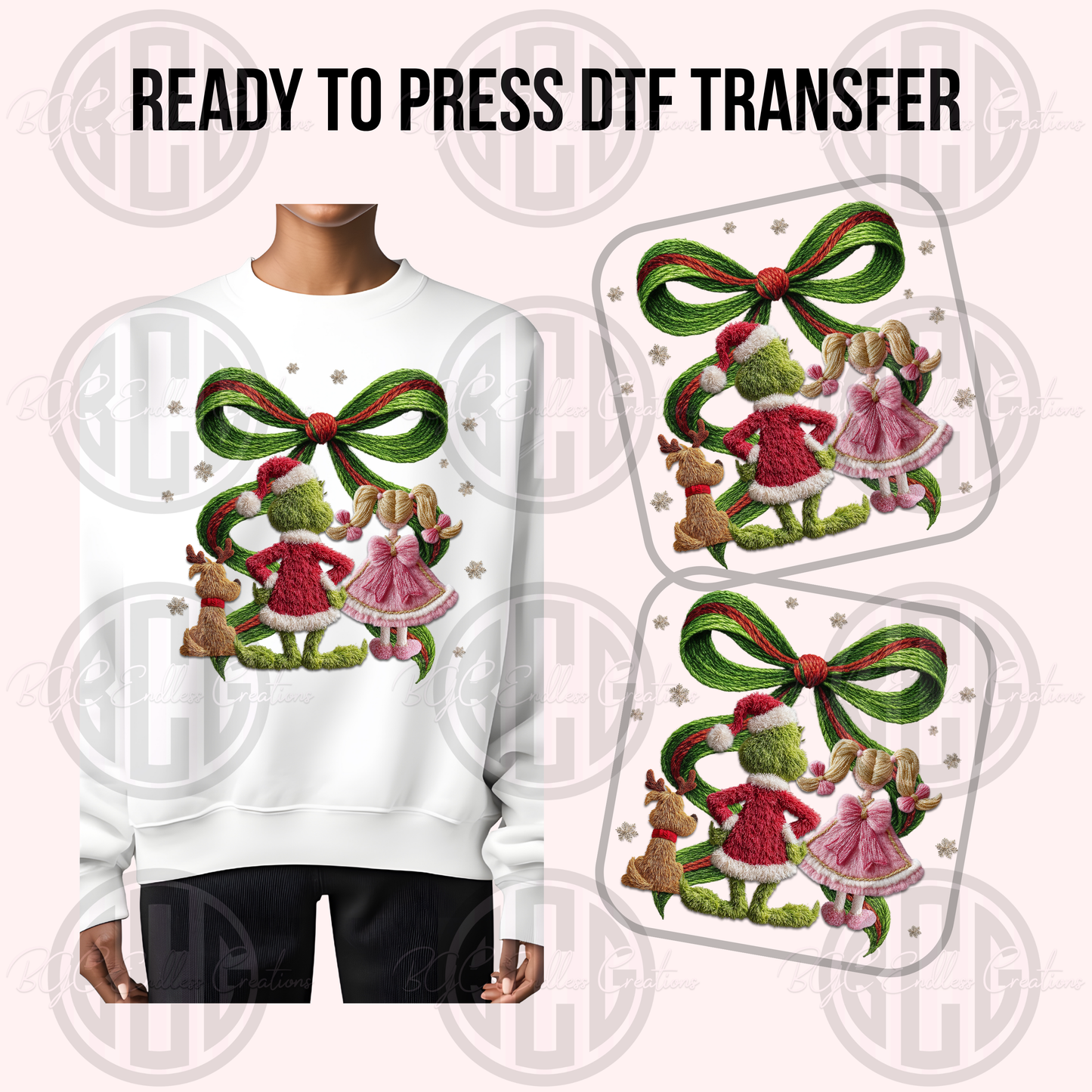 XMAS BOW DTF TRANSFER