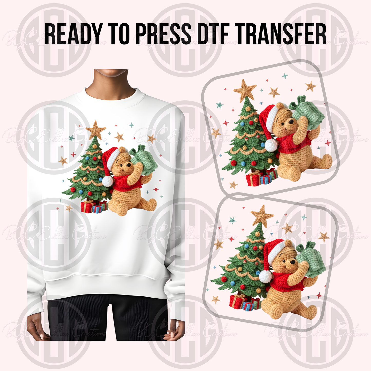 BEAR XMAS DTF TRANSGER
