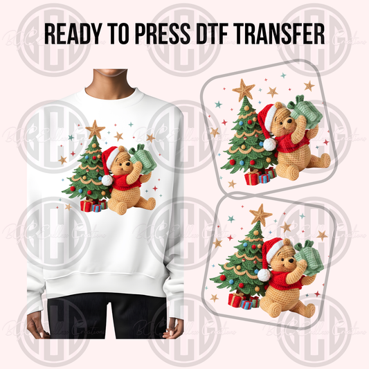 BEAR XMAS DTF TRANSGER