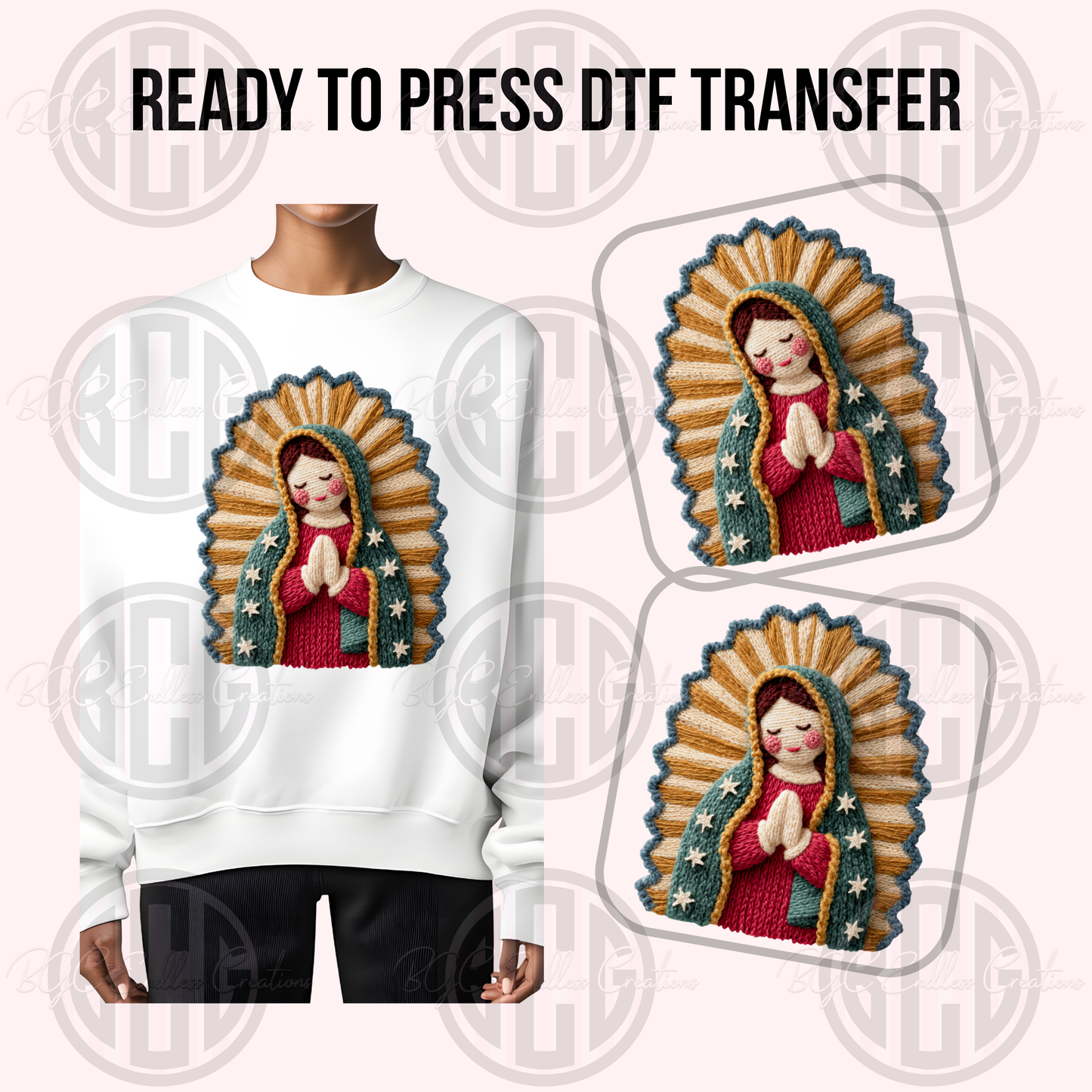 VIRGENCITA FAUX YARN DTF TRANSFER