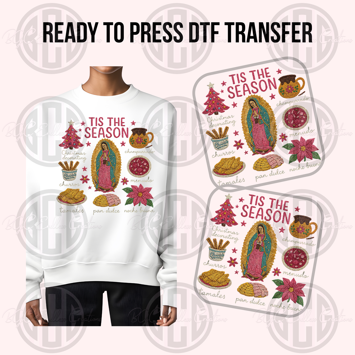 PINK 'TIS THE SEASON DTF TRANSFER